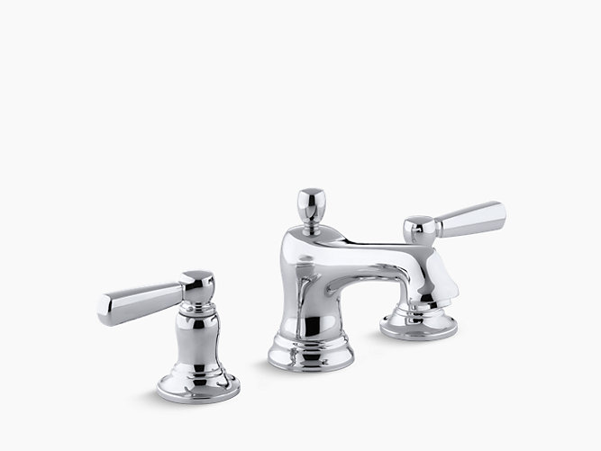 K 10577 4 Bancroft Widespread Sink Faucet Metal Lever Handles